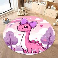 Free shipping! Pink Dinosaur Themed Round Rug for Kids' Rooms round carpet for home sofa bedroom, gift Diameter -60cm