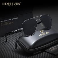 KINGSEVEN prabangūs madingi akiniai nuo saulės, pilotų stiliaus, su UV400 apsauga, skirti atostogoms, lauke ir vairavimui juoda