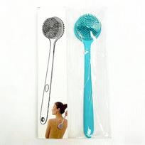 Silicone Scrubber with Long Handle 38cm Double Sided for Exfoliating and Massage Lathers Rich Foam for Men Women Bathing Tools