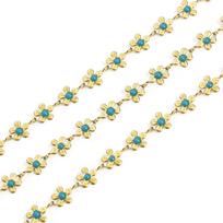 1 M 304 Stainless Steel Handmade Link Chain For Handmade DIY Jewelry Making Findings Flower Gold Color Chain 6mm 6mm wide