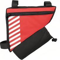 Triangle Frame Bicycle Bag with Water Bottle Holder and Zippered Compartment for Mountain Bike Storage and Easy Access Durable Material One Size raudona
