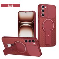 Magnetic Wireless Charging Case for OPPO Reno12 Pro Reno 12 Pro 12Pro 5G Carbon Fiber Texture Foldable Bracket Luxury Back Cover OPPO Reno12