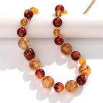 Vintage Amber Resin Irregular Beads Choker Necklace for Women Trendy Handmade Acrylic Double Layer Collar Popular Jewelry Gift