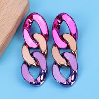 2025 Minimalist Link Chain Acrylic Earrings for Women Korean Fashion  Metallic Color Dangle Drop Earring Y2k Jewelry Gifts