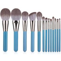 13-Piece Premium Grandma Grey Makeup Brush Set for Powder, Blush, Contour & Eyeshadow - Beginner Beauty Tools