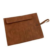 Matte Leather Watch Organizer Case Lightweight Watch Band Case Watchband Pouch  Convenient To Use brown-5 slots