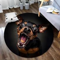 Free shipping Dog Lovers' Round Rug: Playful Pet Portrait Decor round carpet for home sofa bedroom,gift Diameter -60cm