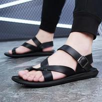 Vyriškos Vasarinės Rudos Romėniškos Basutės Retro Juodos Odinės Baltos Plokščiapadės Paplūdimio Batai Didelio Dydžio EU:47 balta
