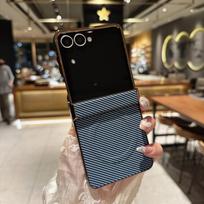 For Samsung Galaxy Z Flip 7 Case Hard plating carbon fiber magnetic Wireless charging Protective Back Cover For Z Flip7 Shell Galaxy Z Flip7 mėlyna