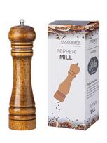8-10 Inch Wood Pepper Grinder Salt Mill Pepper Shaker with Adjustable Ceramic Rotor Oak Wood Pepper Mill for Kitchen