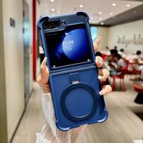 case for Samsung Z Flip 7 6 5 4 Four-corner shock proof magnetic stand phone case Wireless Charging full coverage With Holder Galaxy Z Flip7 mėlyna