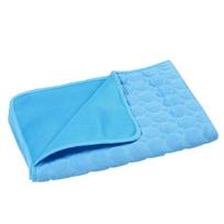 Pet Cooling Mat Dog Cat Sleeping Pad Cool Ice Silk Moisture-proof Mattress Cushion Summer Small Animal Cold Bed 5 sizes (BLUE,S) mėlyna