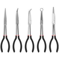 3/5PCS Needle Nose Pliers Set 25°/45°/90° Curved Nose Pliers 11 Inches Long Reach Straight Pliers O-Shaped Round Pliers
