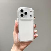 Large Window Clear Phone Case for iPhone 11 12 13 14 15 16 17 Pro Max Plus Soft TPU Shockproof Cover Transparent Jelly Case iPhone Air gryna