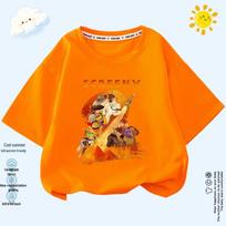 Bad Egg Alliance Cute American Kids' Summer T-Shirt - Short Sleeve for Boys & Girls 130 cm oranžinė