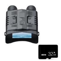 3,2 colio didelio ekrano 4K naktinio matymo akiniai 10X skaitmeninis priartinimas vandeniui atsparus infraraudonųjų spindulių belaidžio ryšio žiūronai With 32G Memory Card juoda
