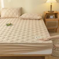 Embossed Desgin Pure Cotton Mattress Cover Anti-Dust Non-Slip Mattress Protector Quilted Fitted Sheet Bed Pad Elastic Bedsheet 2xPillowcase 48x74cm