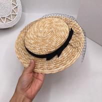 Prašmatni prancūzų damų kilmingųjų išleistuvių mada moteriška elegantiška grace tinklinė šiaudinė kepurė iš kviečių šiaudų Didžiosios Britanijos karališkosios kepuraitės galvos apdangalai One Size black