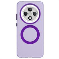 Transparent Case For Oppo Reno 12 FS Case Magnetic Adsorption Wireless Charge Cover Oppo Reno 12 FS Case For Oppo Reno 12 FS 12F For Reno 12 FS violetinė