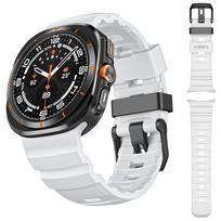 Silicone Strap for Samsung Galaxy Watch Ultra 2025 47mm Trail Bracelet Original Wristband for Galaxy Watch 8-7 Ultra Accessories Watch Ultra 47mm balta