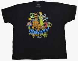 Scooby-Doo! Mens Scooby Doo & Shaggy Peace Mushrooms Black Shirt New 4XL S