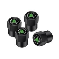 4Pcs Aluminium Alloy Car Wheel Tire Valve Caps Covers For Skoda Octavia Superb Rapid Kodiaq Karoq Fabia Kamiq Enyaq Yeti Scala