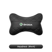 Car Leather Headrest Seat Lumbar Pillow Accessories For Skoda Octavia Mk3 Fabia Yeti Kamiq Kodiaq Karoq Rapid Vrs Superb Scala