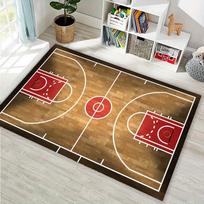 Basketball Court Non-slip Area Rug Machine Washable Large Crystal Velvet Carpet for Living Room Bedroom Decor 50x80cm