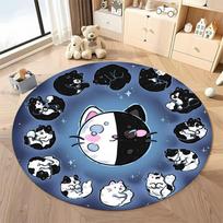 Free shipping! Playful Cat-Themed Round Rug for Cozy Spaces round carpet for home sofa bedroom, gift Diameter -60cm