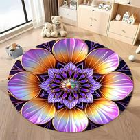 Free shipping! Radiant Floral Medallion Rug for Living Rooms round carpet for home sofa bedroom, gift Diameter -60cm