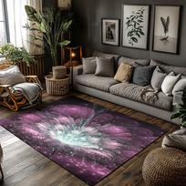 Tuniu Cosmic Galaxy Starburst Shaggy Area Rug for Living Room Bedroom Home Decor NonSlip 50x80cm