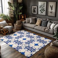 Decorative Persian Rug Traditional Area Rug Non Slip Floor Mat Home Decor Vintage Oriental Carpet Living Room Bedroom Accent 50x80cm