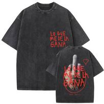 Rapper Dani Martin Lo Que Me De La Gana Tour 2025 Vintage Washed T Shirts Men Women Pop Fans Fashion Clothing Oversized T-shirt S įvairiaspalvis
