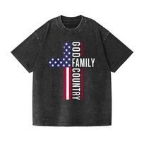 God Family Country American Flag Cross Patriotic Christian T-Shirt for Men Women S įvairiaspalvis
