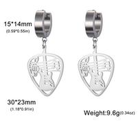 Teamer Vintage Musical Instrument Guitar Note Hoop Earrings Stainless Steel Music Party Rock Punk Pendant Jewelry for Women Girl