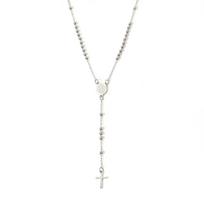 1Piece 304 Stainless Steel Religious Handmade Link Chain Necklace Cross Virgin Mary Charms Necklace For Women Men Gift 53cm Long