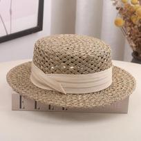 Encrypted Salty Grass Three-Strand Weaving Upgraded Version French Flat-Top Straw Hat Men'S And Women'S Summer Leisure Travel Vacation Sun Hat M（56-58cm）