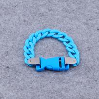 New Punk Acrylic Link Chain Buckle Bracelets Bangle Men Women Colorful Cuban Chains Charm Bracelet Fashion Party Jewelry Gift mėlyna