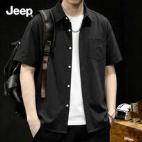 JEEP Men's Ice Silk Casual Short Sleeve Shirt L