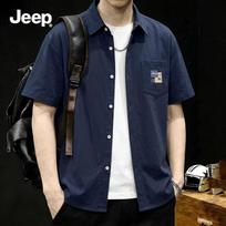 JEEP Men's Ice Silk Cooling Casual Short-Sleeve Shirt 5XL