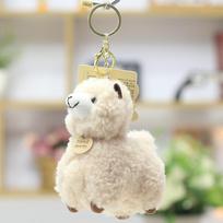 Plush Alpaca Keychain Soft Stuffed Animal Key Ring Bag Charm Accessory for Keys and Bags Handmade Design Durable Attachment One Size