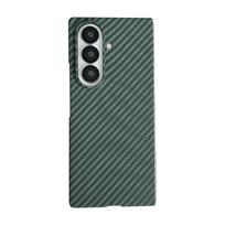 For Samsung Galaxy Z Fold 7 Case Hard carbon fiber Magnetic Wireless Charging Protective Back Cover For Z Fold 7 6 5 4 3 Shell Galaxy Z Fold7 žalia