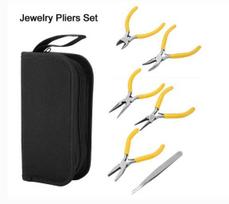 Professional Jewelry Pliers Tools Kit Round Bent Nose Beading Making DIY Jewellery Making Pliers Tool Kit