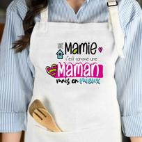 Elected Super Loving Granny Printed Women Apron Grandma Pocket for Cooking Baking Aprons Holiday Birthday Gift for Grandmother