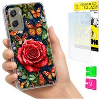 Etui Do Motorola Moto G06 / G06 Power Obudowa Case Plecki Motyle + Szkło