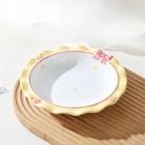 Lankuko formos keraminių dubenėlių ir lėkščių rinkinys Aukšto grožio Instagram dizainas Sensory lėkštė Daržovių lėkštė Buitinis japoniškų stalo įrankių rinkinys white