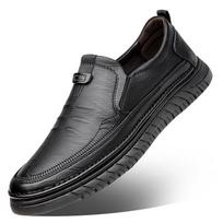 Retro Penny Loafer Genuine Cow Leather Classic Shoes Sewing Comfortable Men Casual Slip-on Club Party Shoe Spring Summer 6 juoda