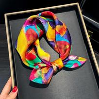 100% Natūralaus Šilko Kvadratinė Skara Moteriška Kaklo Bandana Šilkinės Skaros Moteriška Vasarinė Kaklaskarė Skara Apvyniojimas Hidžabas paplūdimys Real Silk 53x53cm