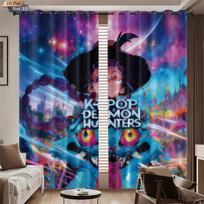 2Pcs K-Pop Demon Hunters Printed Blackout Curtains In Multiple Sizes Living Room Bedroom Insulation Decoration Machine Washable 140x160&Grommet Top