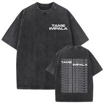 Tame Impala Tour 2026 New Album Vintage Washed T-shirt Mens Hip Hop Pop Music Cotton T Shirt Fashion Oversized Short Sleeve Tees S įvairiaspalvis
